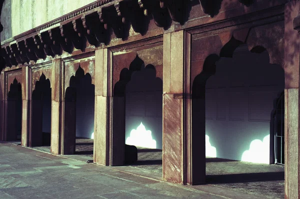 รายละเอียดสถาปัตยกรรมของป้อม Agra Fort — ภาพถ่ายสต็อก