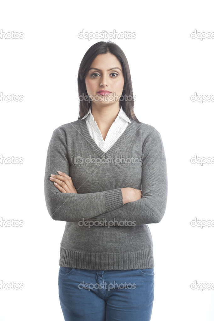 Businesswoman with her arms crossed