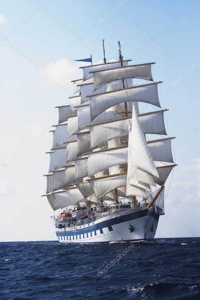 Clipper ship in the sea