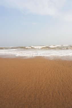 Sahilde sörf yapmak.