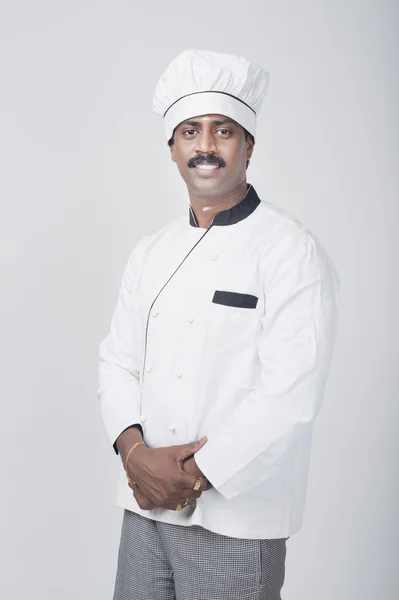 Chef with his hands clasped — Stock Photo, Image