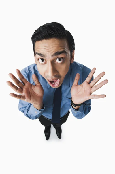 Bengali businessman looking terrified — Stock Photo, Image