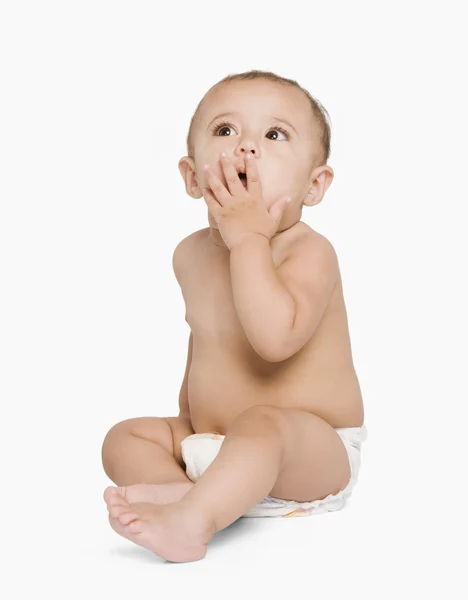 Baby boy thinking — Stock Photo, Image