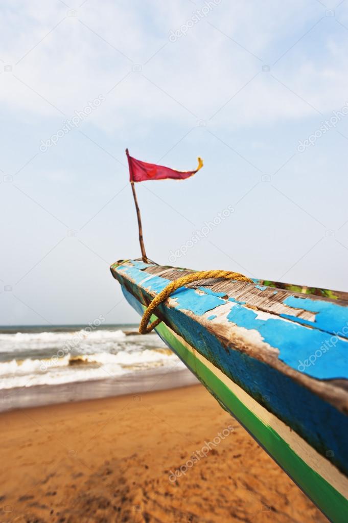 Small flag on a fishing boat