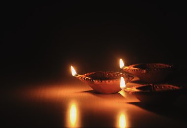 Diwali oil lamps clipart