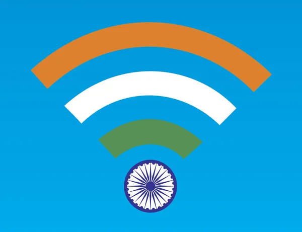 Сигналы Wi-Fi, представляющие индийский флаг — стоковое фото