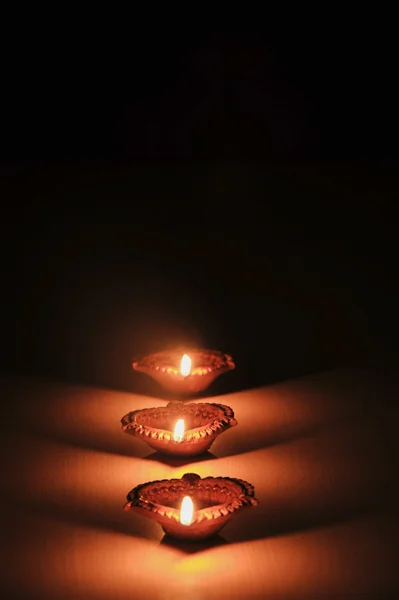 Масляные лампы Дивали — стоковое фото