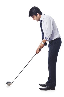 Golf oynarken işadamı