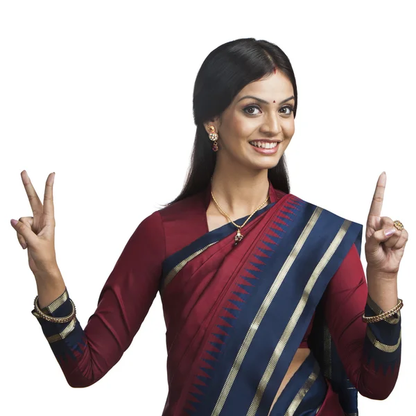 Indian woman gesturing — Stock Photo, Image