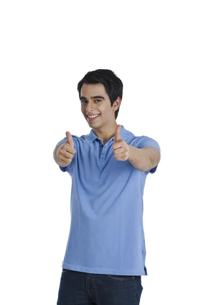 Man showing thumbs up sign — Stock Photo, Image