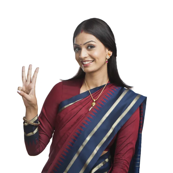 印度女人打手势 — 图库照片