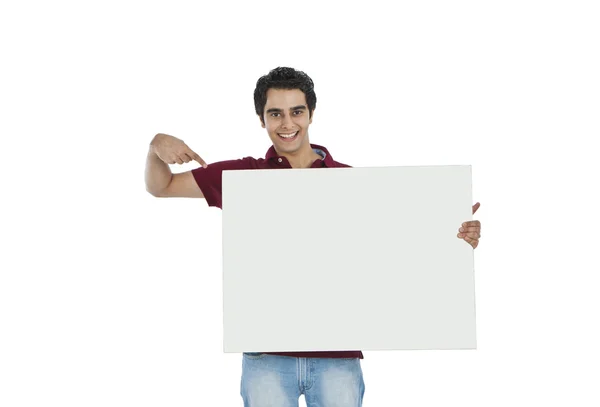 Mann zeigt auf ein Whiteboard — Stockfoto