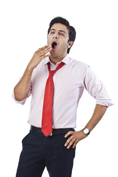 Businessman yawning — Stock Photo, Image