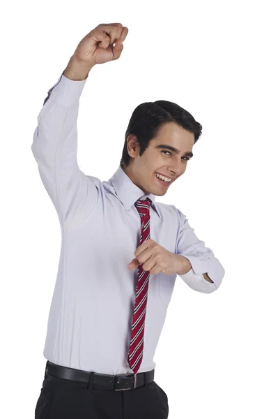 Businessman celebrating his success — Stock Photo, Image