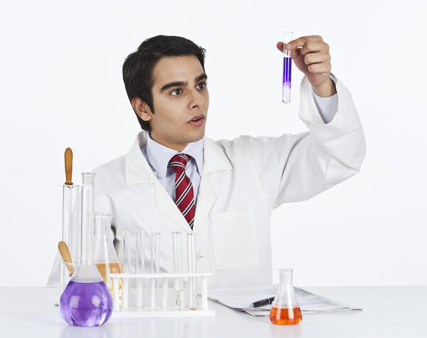 Scientist doing scientific experiment