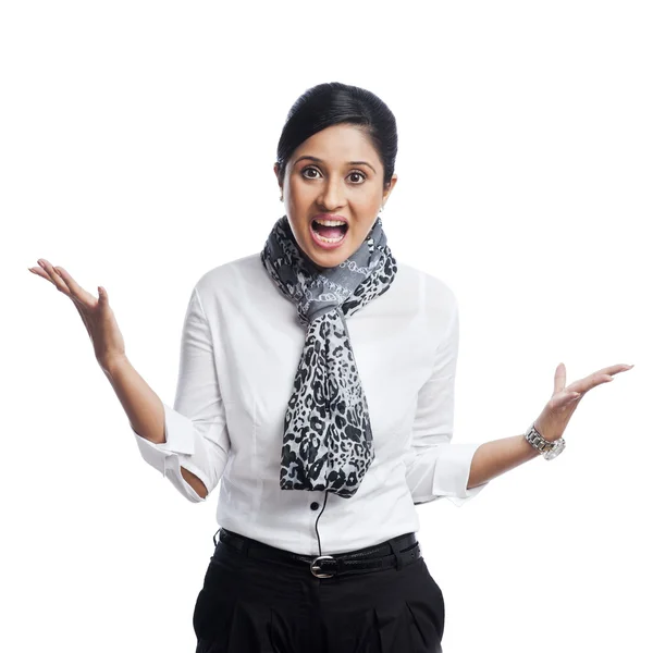Businesswoman shouting — Stock Photo, Image