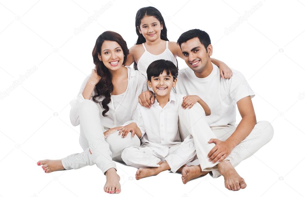 Happy family smiling