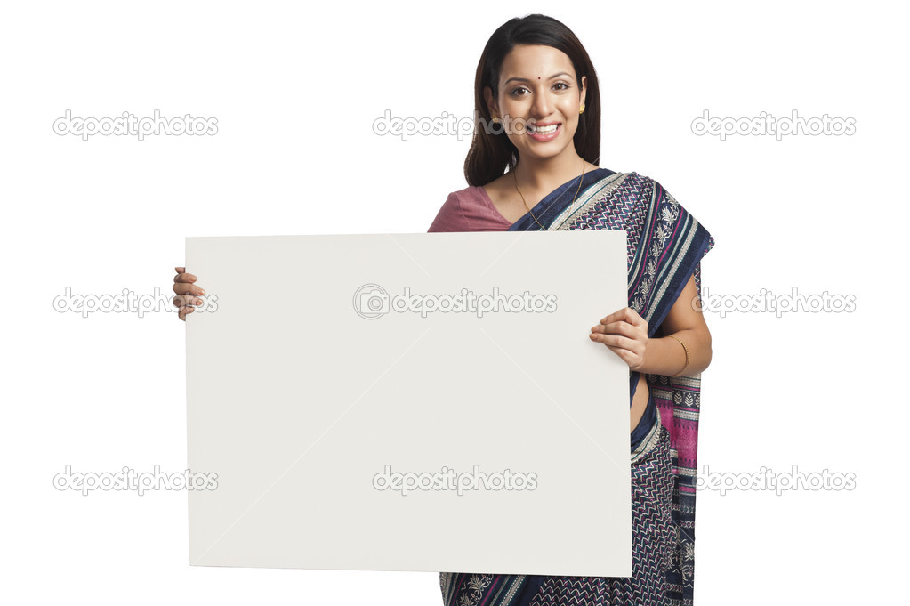 Woman holding at a whiteboard