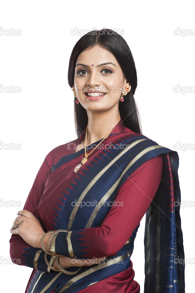 Traditionally Indian woman posing in sari