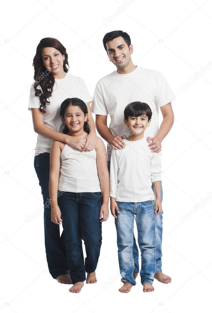 Happy family smiling