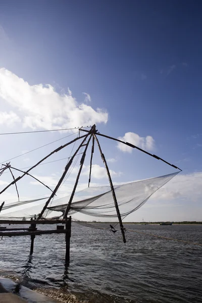 Chinese fishing nets at a harbor — Stock Photo, Image