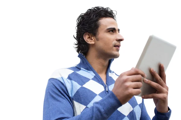 Man met een digitale tablet — Stockfoto