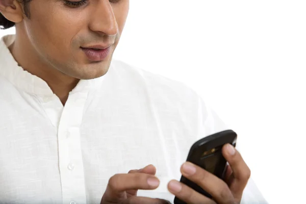 Man met een mobiele telefoon — Stockfoto