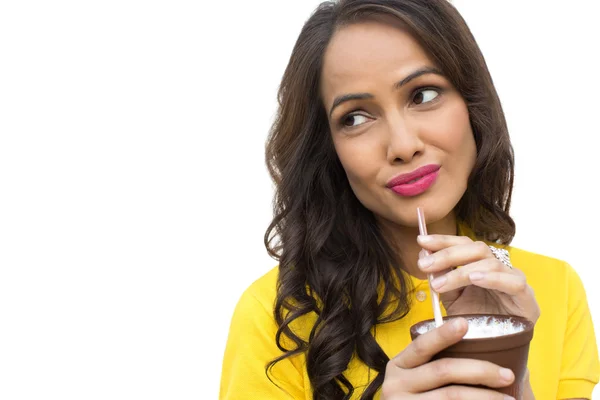 Woman drinking milk — Stock Photo, Image