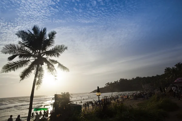 Turistas na praia — Fotografia de Stock