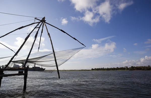 Chinese fishing nets at a harbor — Stock Photo, Image