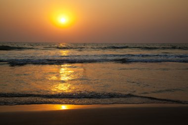günbatımı deniz, goa, Hindistan