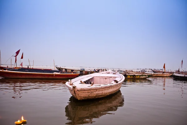 Boote im rajendra prasad ghat — Stockfoto
