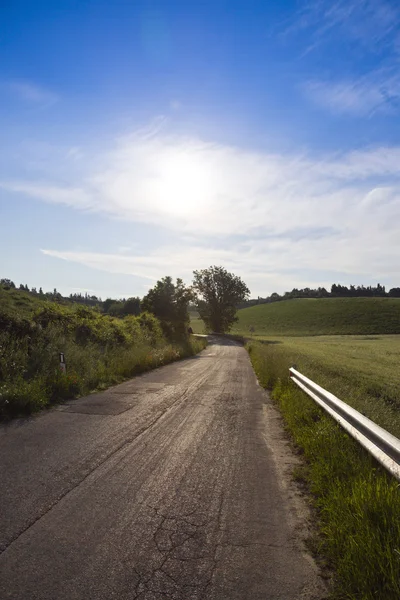 Onverharde weg loopt door een landschap — Stockfoto