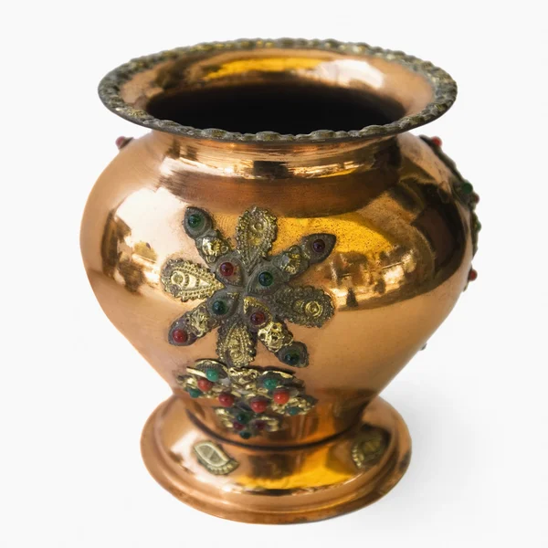 Antique decorative metal pot — Stock Photo, Image