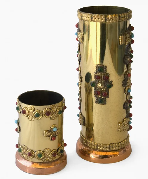 Antique decorative metal vessels — Stock Photo, Image