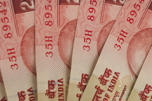 Close-up of Indian twenty rupee banknotes — Stock Photo, Image