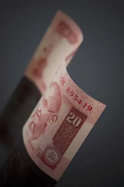 Close-up da nota indiana de vinte rúpias — Fotografia de Stock