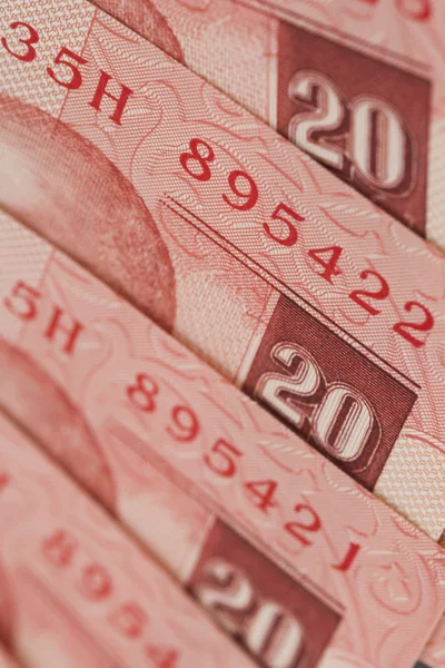 Close-up of Indian twenty rupee banknotes — Stock Photo, Image