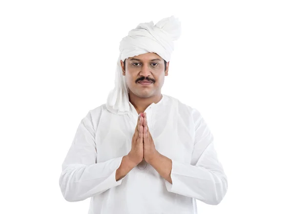 Portrait of a man greeting — Stock Photo, Image