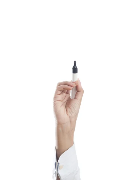 Mão humana segurando caneta ponta de feltro — Fotografia de Stock