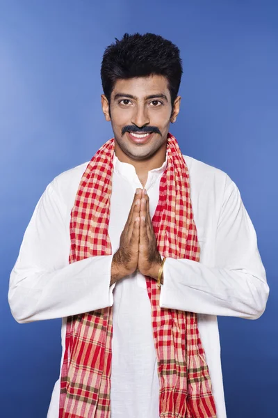 Portrait of a man greeting — Stock Photo, Image