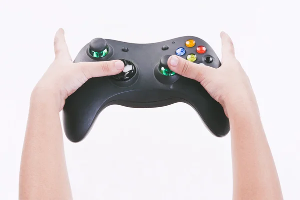 Primo piano di una ragazza che gioca al videogioco — Foto Stock