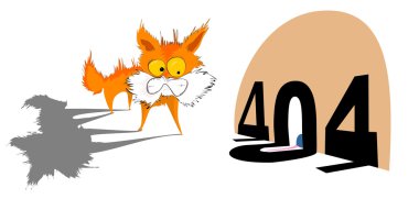 404 hata iletisi ile yavru kedi