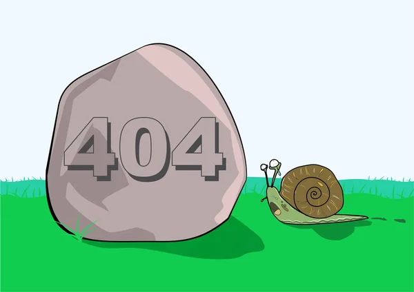 404-foutbericht op rots — Stockvector