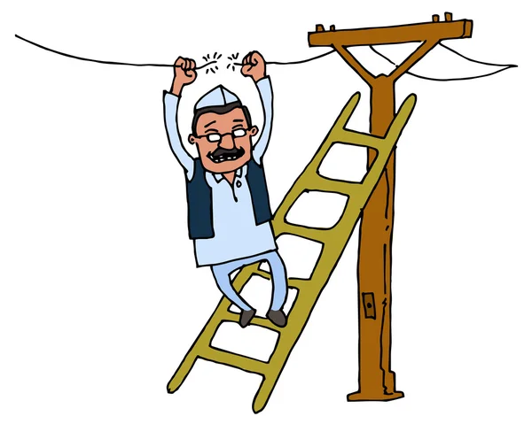 Kejriwal fixation de l'électricité — Image vectorielle