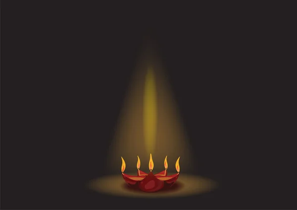 Diwali oil lamp — Stock Vector