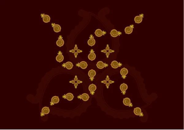 排灯节油灯中形成的卍字 — 图库矢量图片