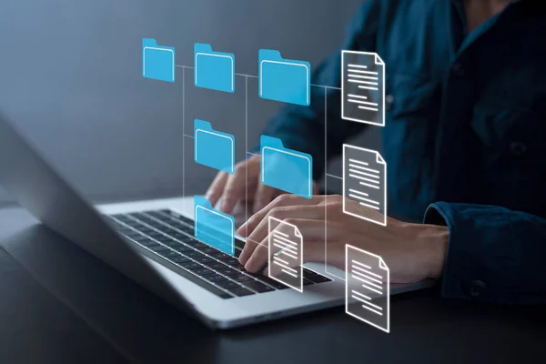 Document Management System (DMS) Online Document Database and automated processes to manage files, knowledge, and documents in an organization effectively with ERP, enterprise business technology.