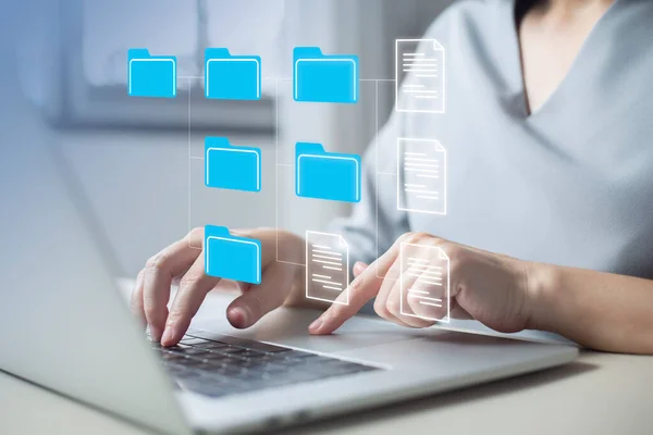 Document Management System (DMS) Online Document Database and automated processes to manage files, knowledge, and documents in an organization effectively with ERP, enterprise business technology.