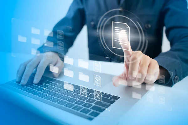 Document Management System (DMS) Online Document Database and automated processes to manage files, knowledge, and documents in an organization effectively with ERP, enterprise business technology.